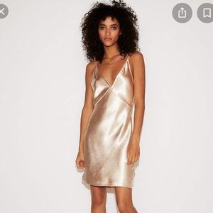 Express women’s satin slip dress in Gold - size L